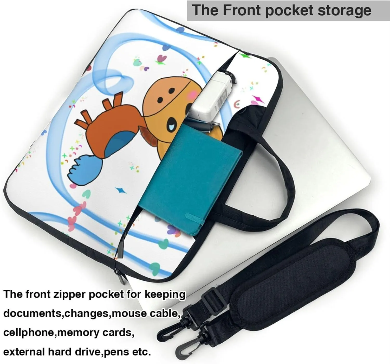 listening mule pattern Ultra-thin portable shoulder laptop bag Stylish and Protective Shockproof soft lining