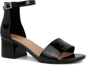 LONDON FOG Women's Nikki Low Two Piece Block Heel Dress Shoe Ladies Ankle Strap Pump Sandal