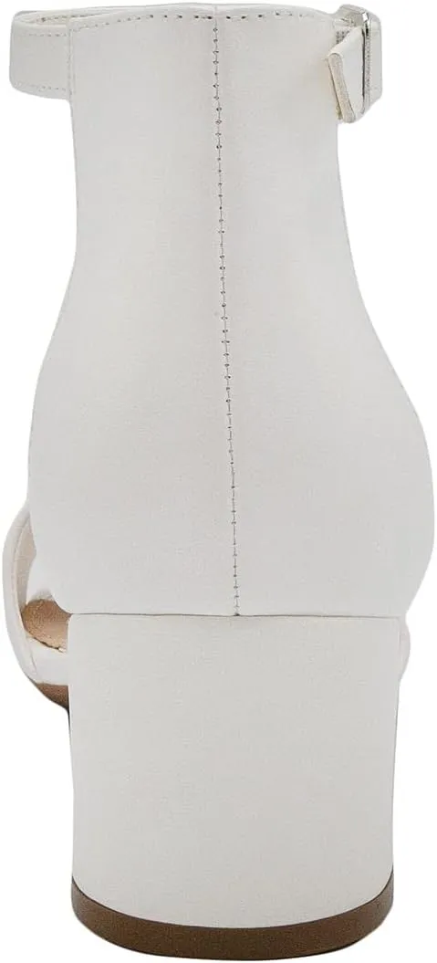 LONDON FOG Women's Nikki Low Two Piece Block Heel Dress Shoe Ladies Ankle Strap Pump Sandal