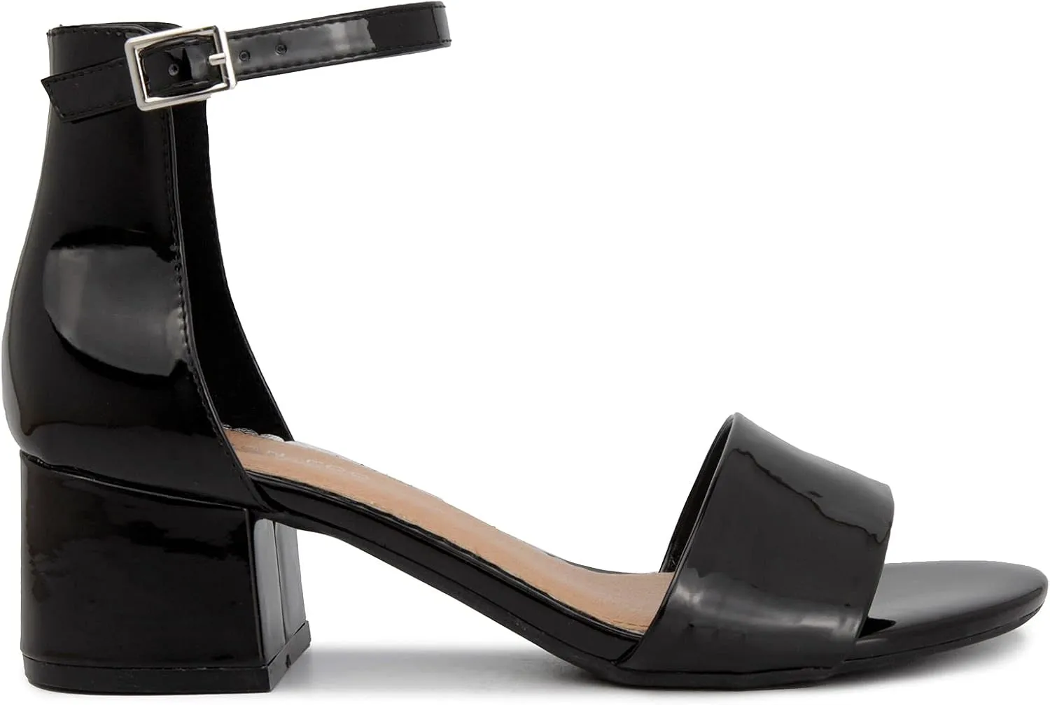 LONDON FOG Women's Nikki Low Two Piece Block Heel Dress Shoe Ladies Ankle Strap Pump Sandal