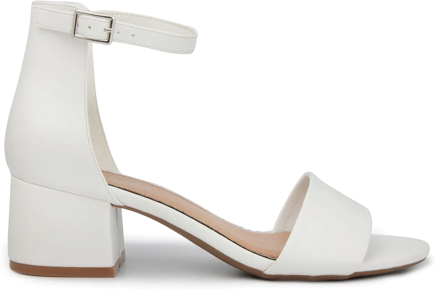 LONDON FOG Women's Nikki Low Two Piece Block Heel Dress Shoe Ladies Ankle Strap Pump Sandal