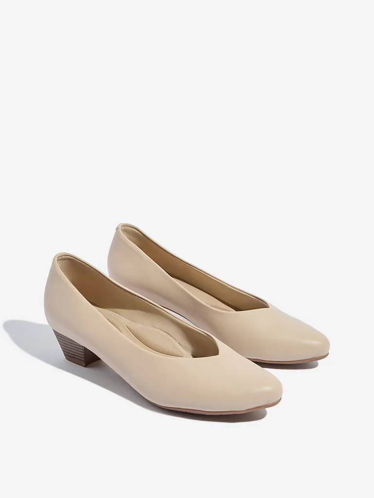 LUNA BLU Beige Solid Pump Shoes