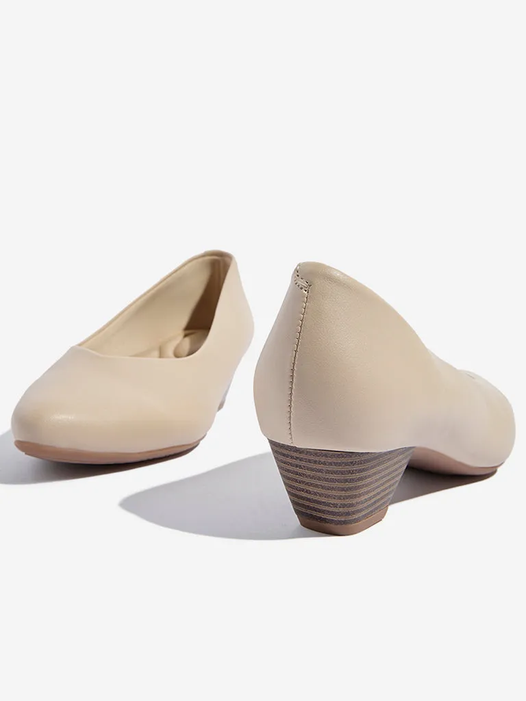 LUNA BLU Beige Solid Pump Shoes