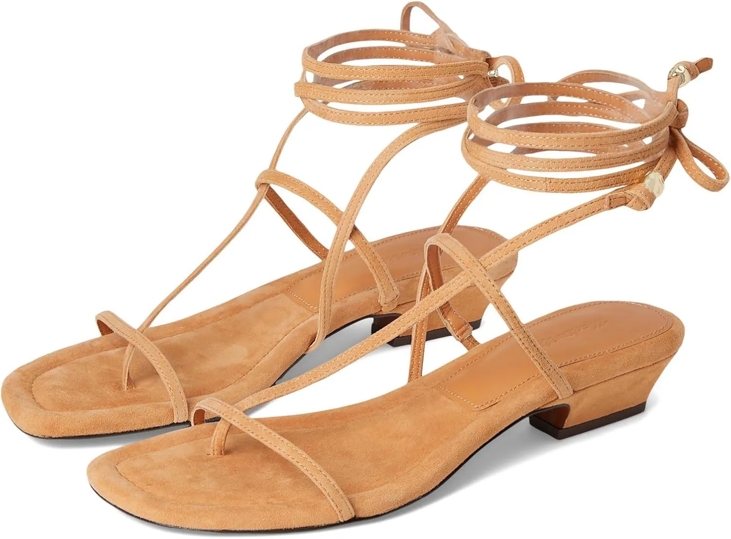 Madewell Women's Tonio Strappy Sandals-Lace Up Suede Ballet Flat