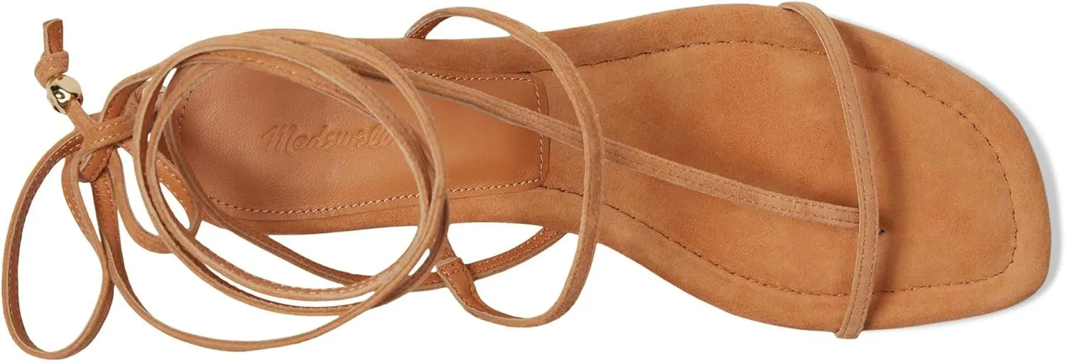 Madewell Women's Tonio Strappy Sandals-Lace Up Suede Ballet Flat