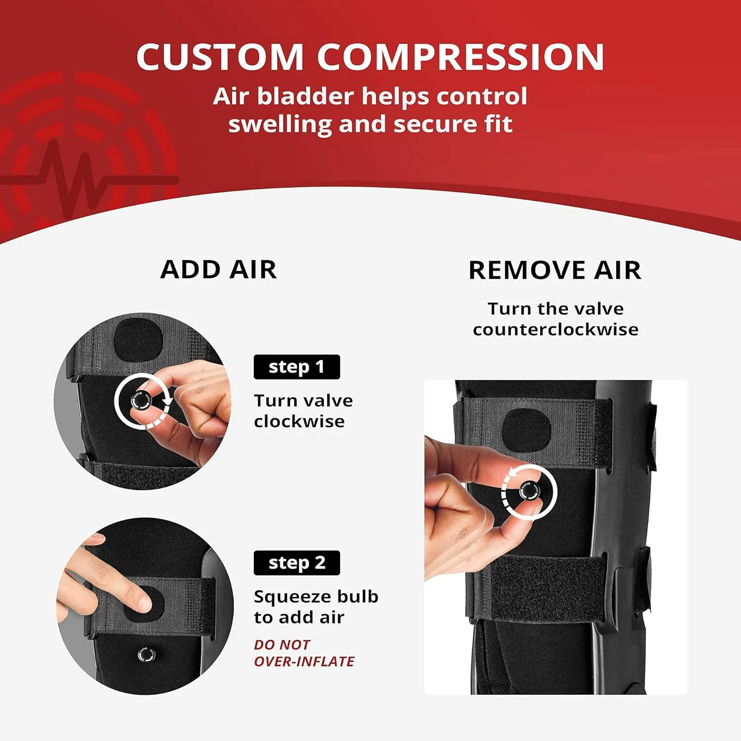 ManaMed ManaEZ Air Boot Tall CAM Boot | Orthopedic Walking Boot for Sprained Ankle with Air Pump | Foot Brace for Injured Foot, Ankle Sprain, Broken Toe & Post Surgery | Fracture & Cast Boots (Medium)