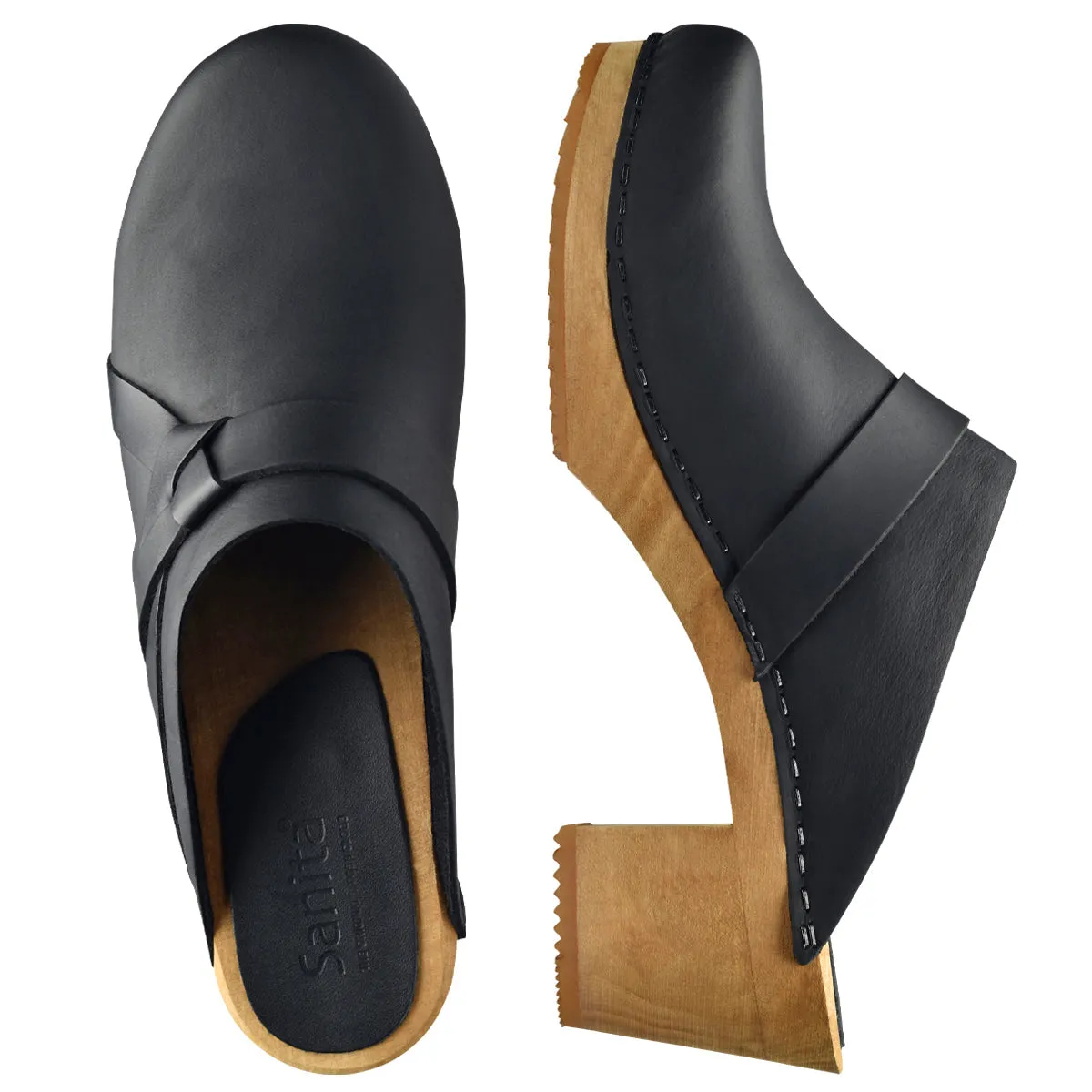 Manuella Women's Wood Mule in Black