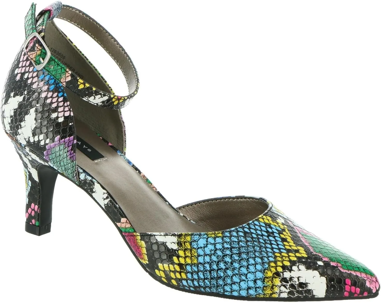 Masseys Women's Lynley D'Orsay Low Heel Pump with Ankle Strap