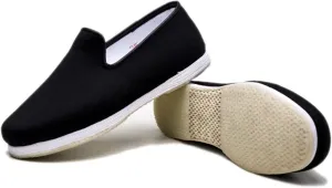 Men's Flat Cloth Shoes Wear-Resistant Slip-On Shoes,Traditional Chinese Old Beijing Handmade Thousand-Layer Sole Cloth Shoes,Black,11