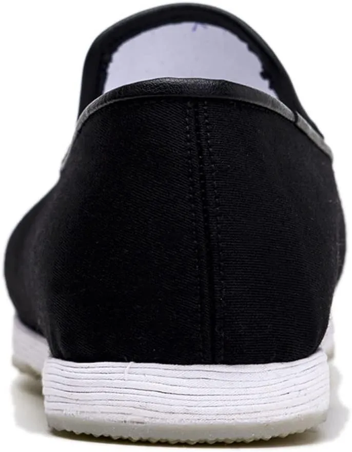 Men's Flat Cloth Shoes Wear-Resistant Slip-On Shoes,Traditional Chinese Old Beijing Handmade Thousand-Layer Sole Cloth Shoes,Black,11