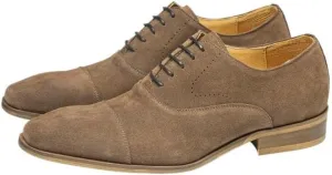 Men's Leather Shoes Oxford Shoes Business Shoes Casual Mode Square Toe Lace-Up Wedge Flat Suede Finish Vintage Design Skin-Friendly Lining Handcrafted Stitching