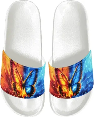 Men’s Slides Breathable Comfort Cushioned Slid-On Beach Pool Sandal Slippers Size 5-14 White Sole
