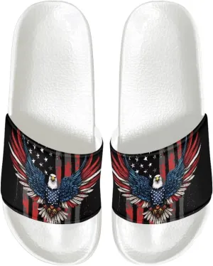 Men’s Slides Breathable Comfort Cushioned Slid-On Beach Pool Sandal Slippers Size 5-14 White Sole