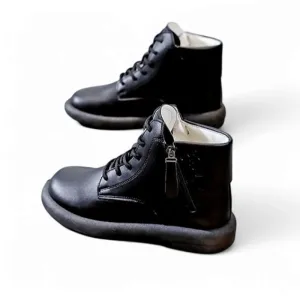 Merendy Fakrek Round toe  Brown Leather Ankle Boots