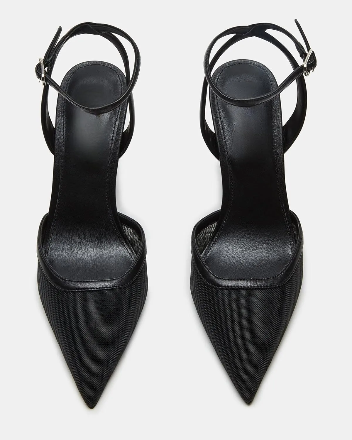 Mesh Pointed Toe Ankle Strap Heeled Sandals for Women