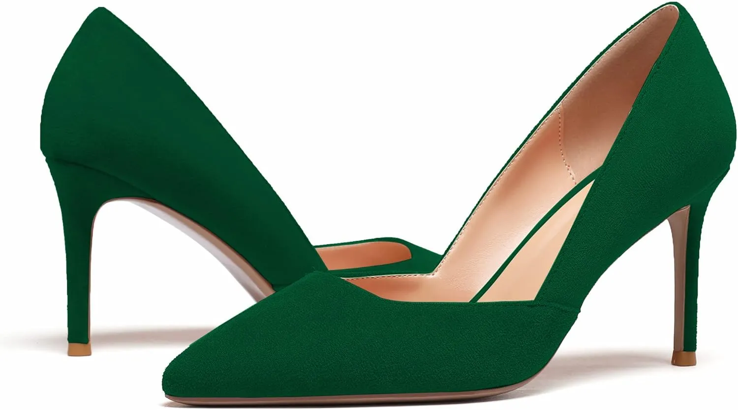 Mettesally Womens Elegant Pointy Toe High Heels Pumps D'Orsay Slip On Stilettos Heeled Party Dress Shoes