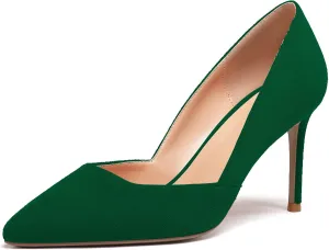 Mettesally Womens Elegant Pointy Toe High Heels Pumps D'Orsay Slip On Stilettos Heeled Party Dress Shoes