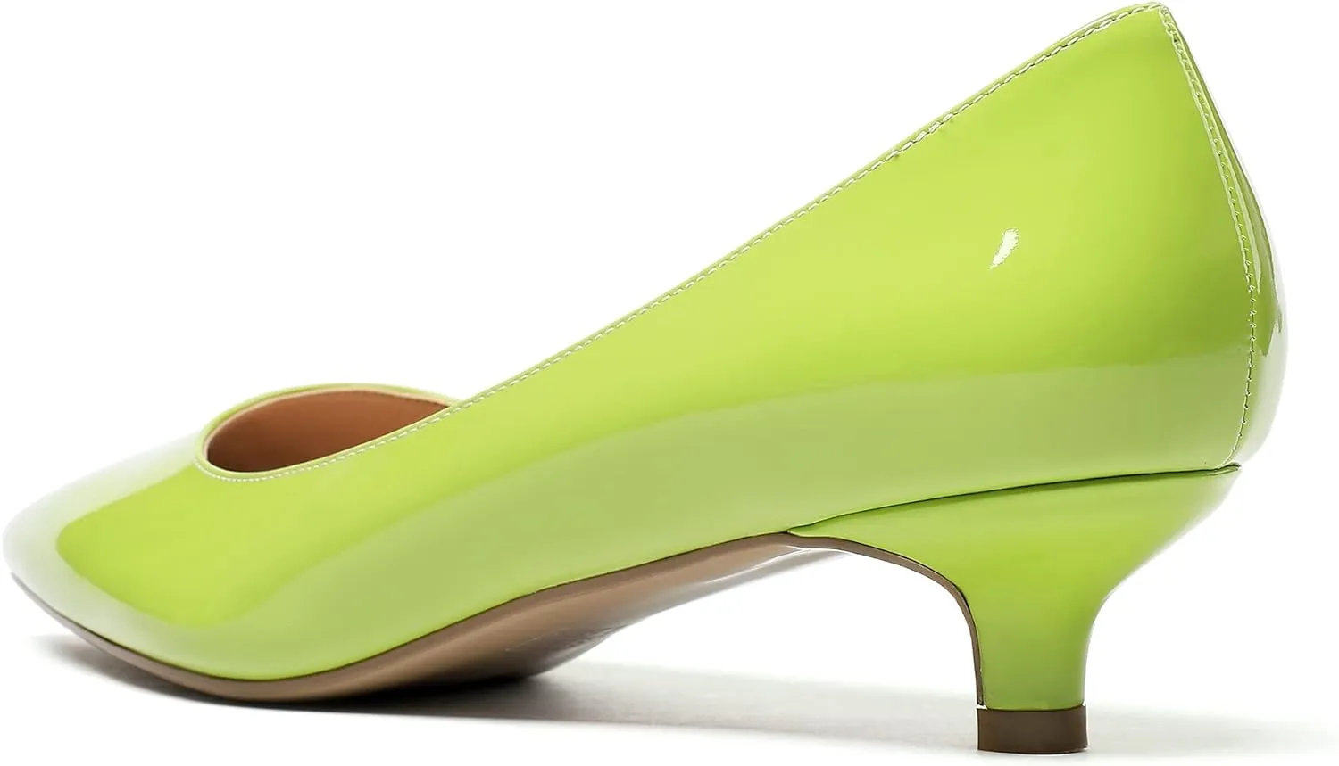 Mettesally Women's New Low Kitten Heel Pumps Pointed Closed Toe Slip On Dress Daily Office Shoes