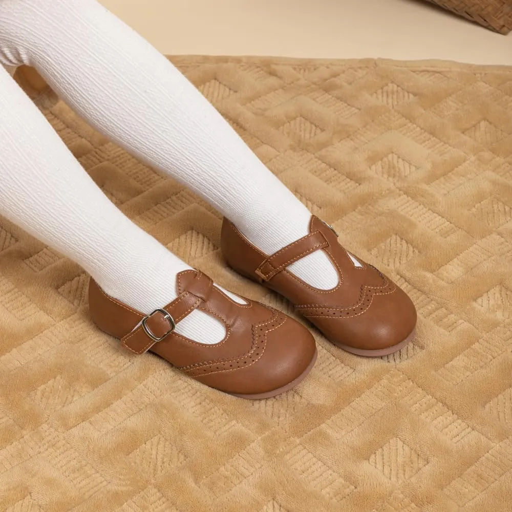 Miamooi Toddler Girl Mary Jane Flats Girls Dress Shoes for Party Wedding School Uniform Shoes Soft Cute Non-Slip Flat for Walking