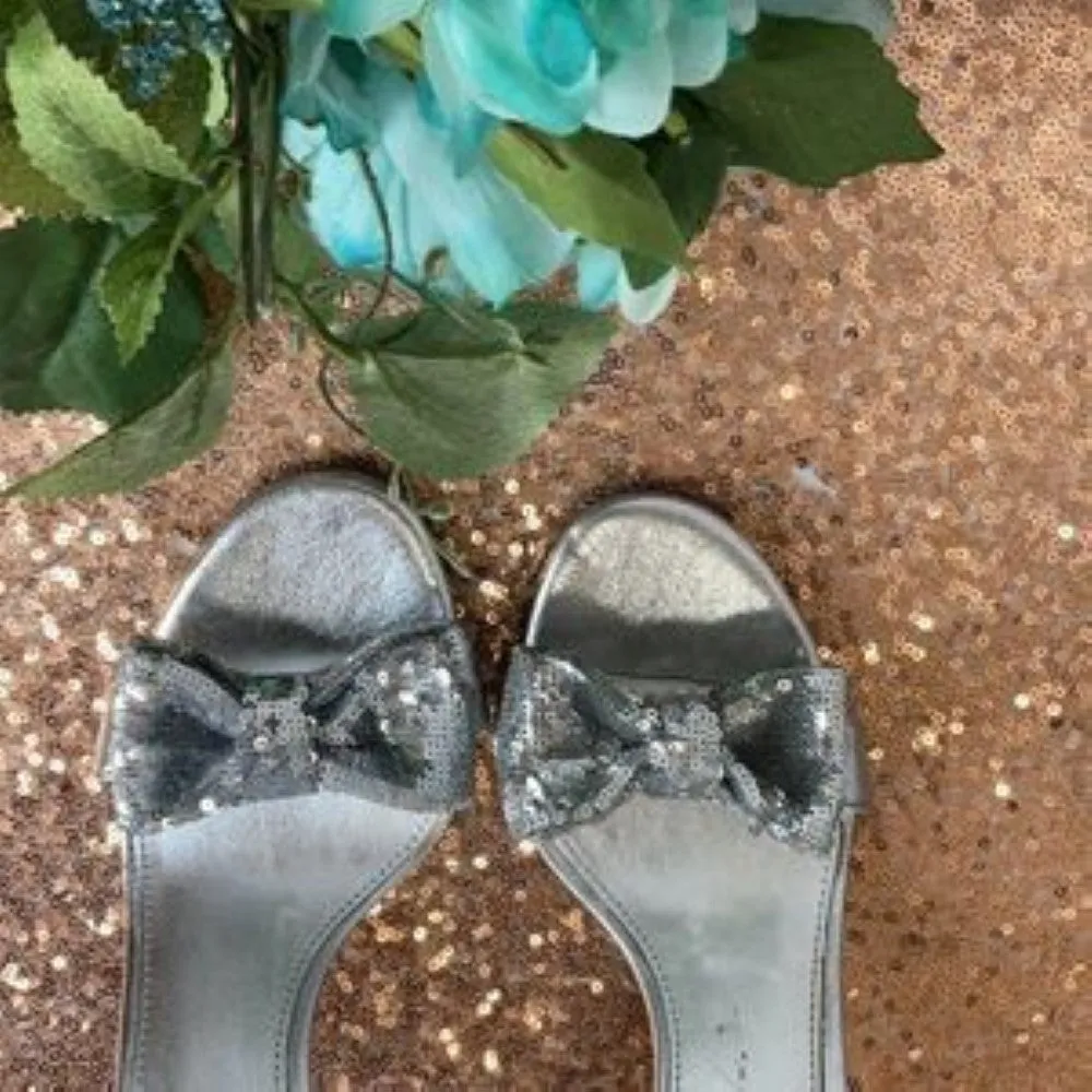 Michael Kors Metallic Leather Open-Toe Dress Sandals 7M