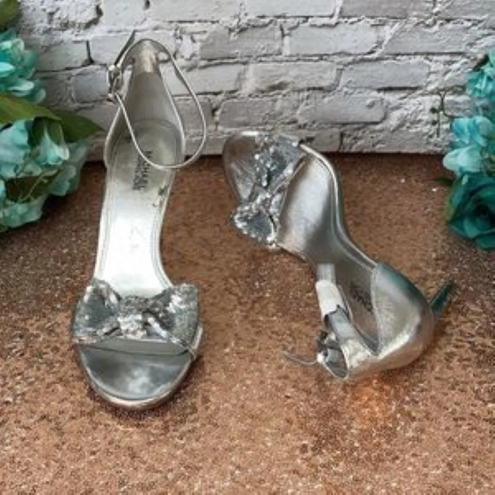 Michael Kors Metallic Leather Open-Toe Dress Sandals 7M