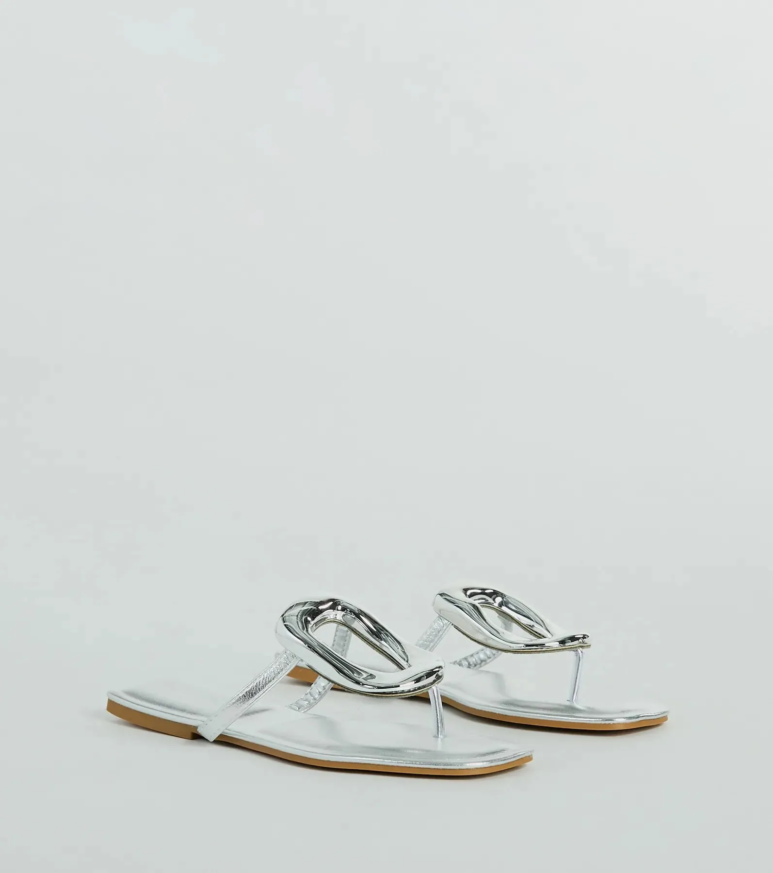 Minimalistic Elegance Square Ring Flat Sandals