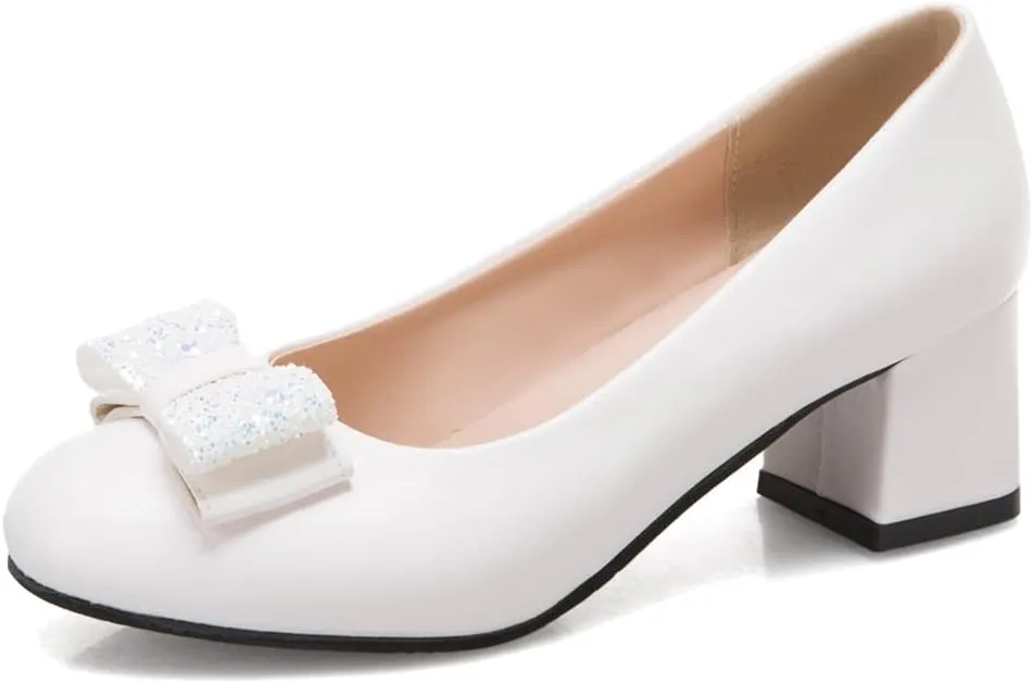 MIOKE Women's T-Strap Mary Jane Pump Oxford Retro Square Toe Patent Leather Low Heel Classic Dress Shoes