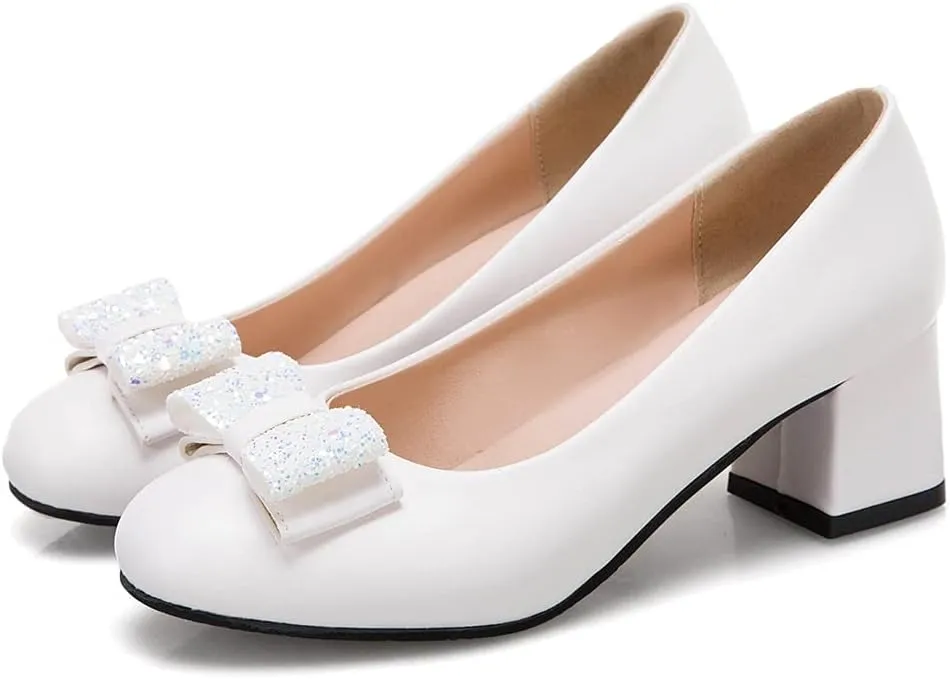 MIOKE Women's T-Strap Mary Jane Pump Oxford Retro Square Toe Patent Leather Low Heel Classic Dress Shoes