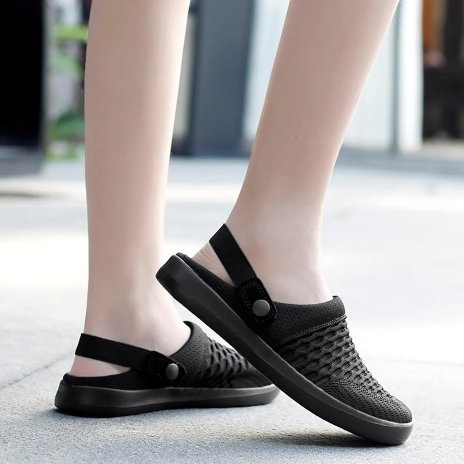 Mmoneyake Mules Clogs for Women Unisex Garden Clogs Shoes Breathable Summer Orthotic Walking Slippers Mesh Slippers Non-Slip Outdoor Beach Sandals Quick Drying Sandals Open Back Slip On Shoes