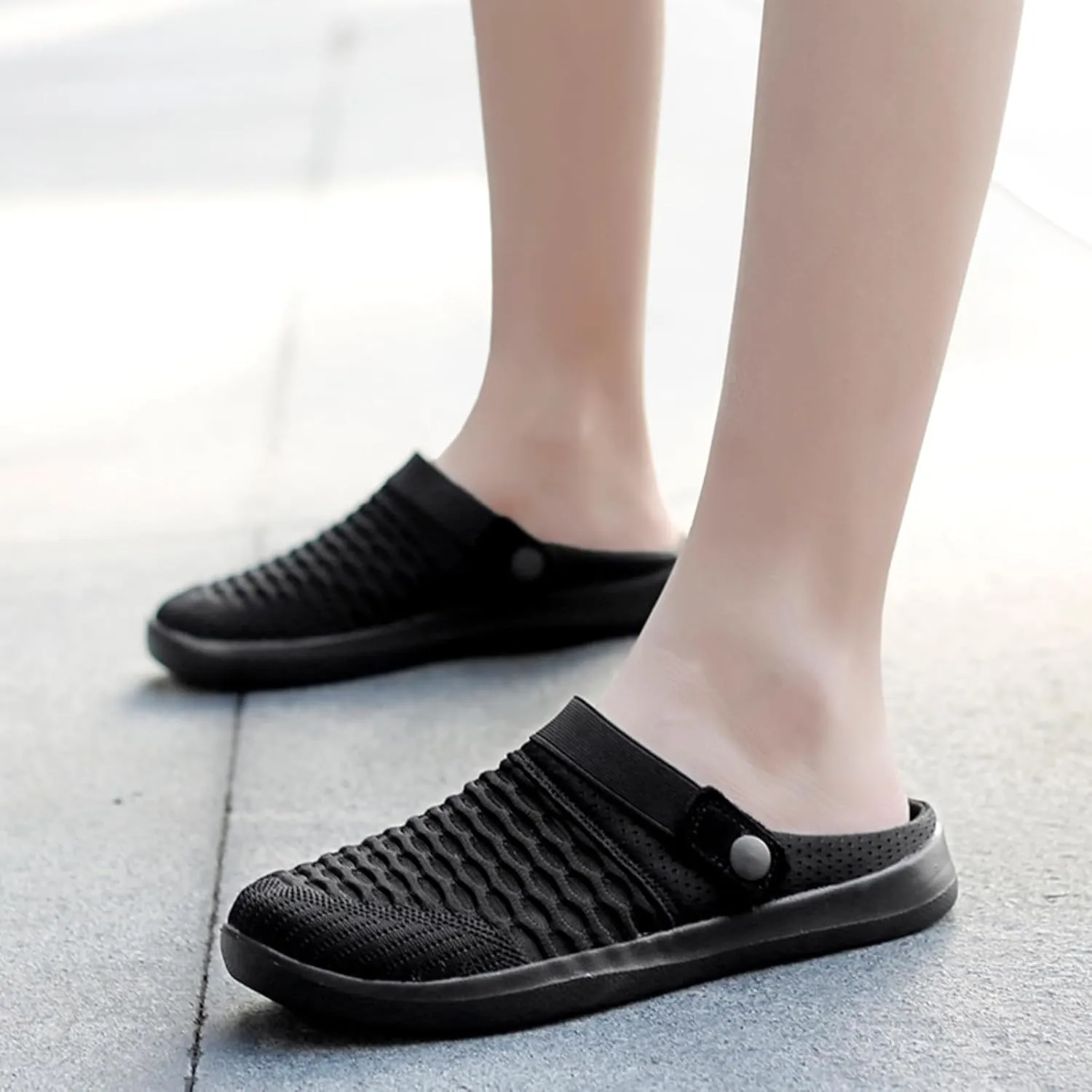Mmoneyake Mules Clogs for Women Unisex Garden Clogs Shoes Breathable Summer Orthotic Walking Slippers Mesh Slippers Non-Slip Outdoor Beach Sandals Quick Drying Sandals Open Back Slip On Shoes