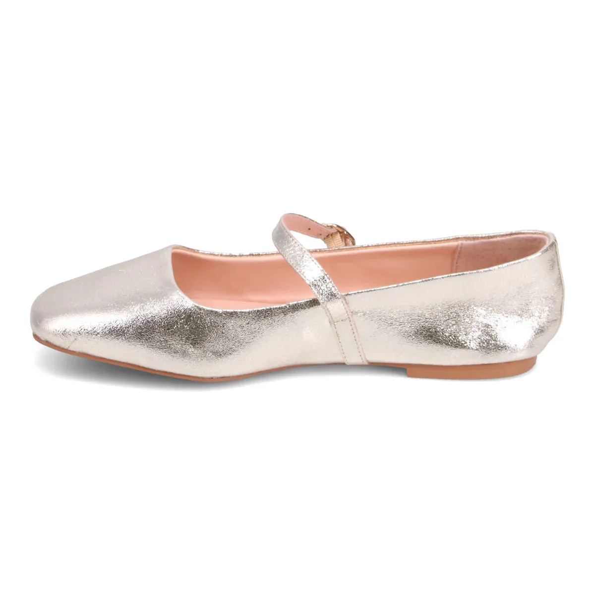 Mollini TOKENA Mary Jane Flats in Gold Crack Leather