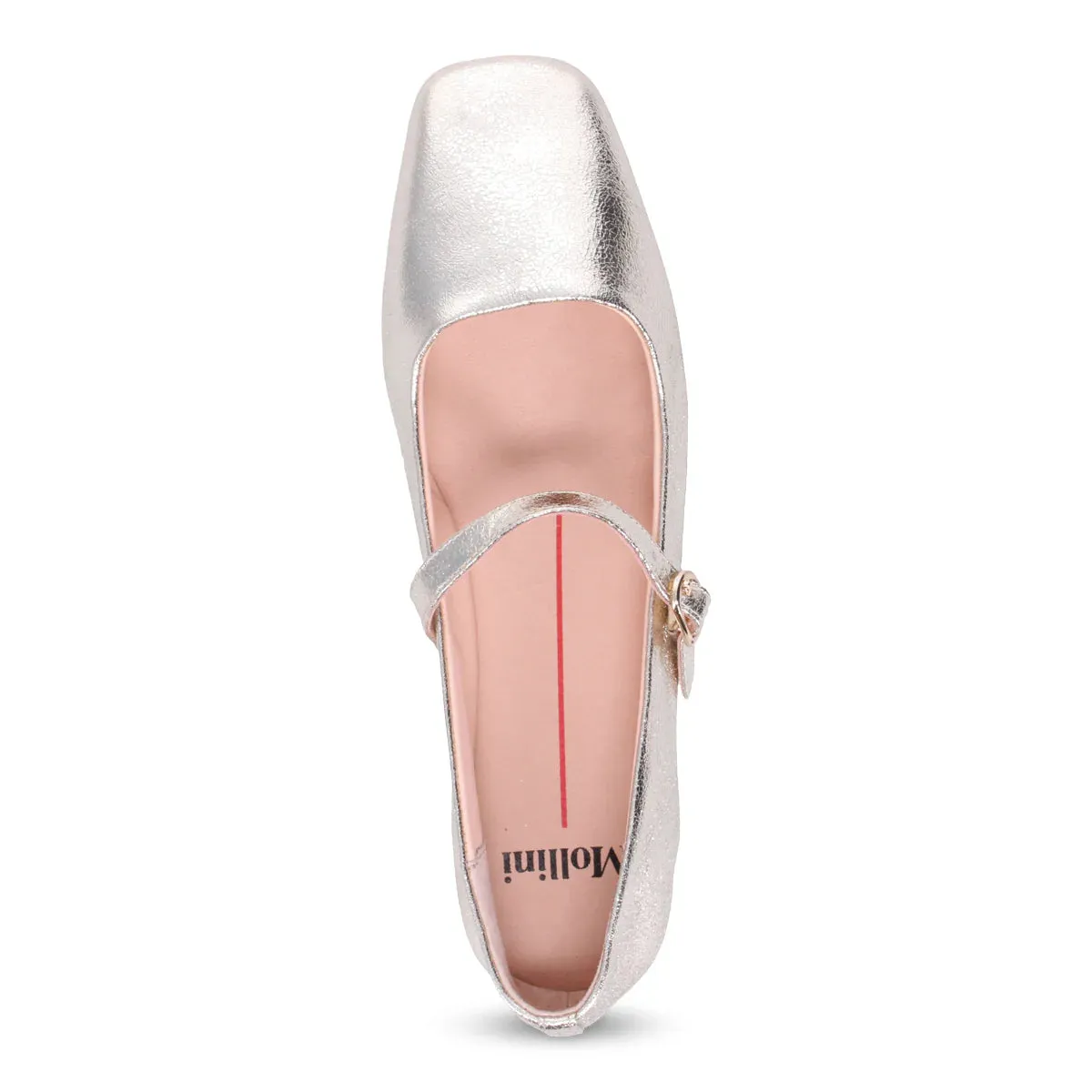 Mollini TOKENA Mary Jane Flats in Gold Crack Leather
