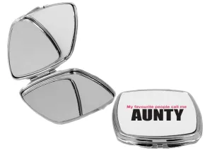 My Favorite People Call me Aunty - Square Compact Mirror Personal Mirror