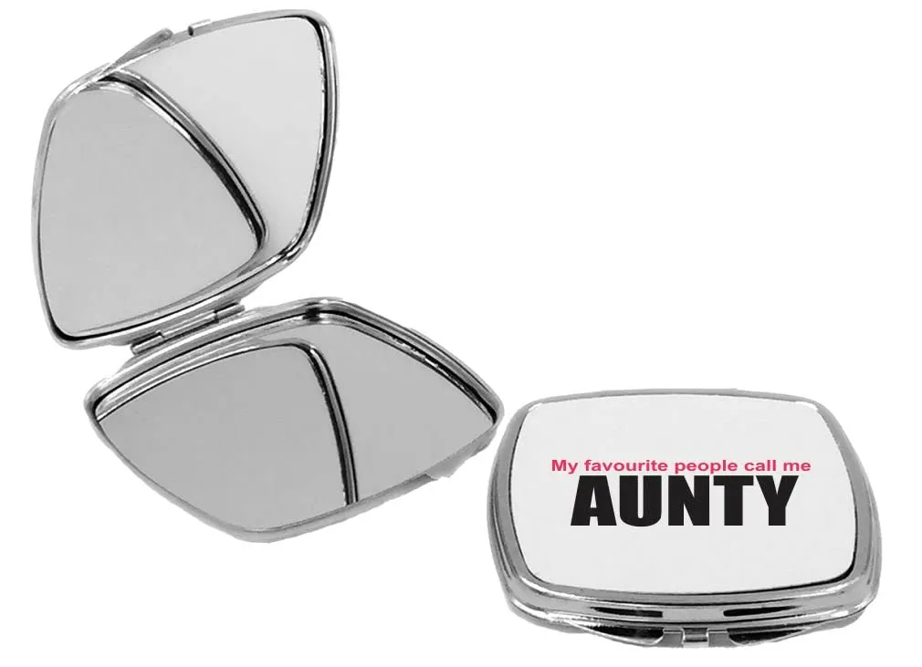 My Favorite People Call me Aunty - Square Compact Mirror Personal Mirror