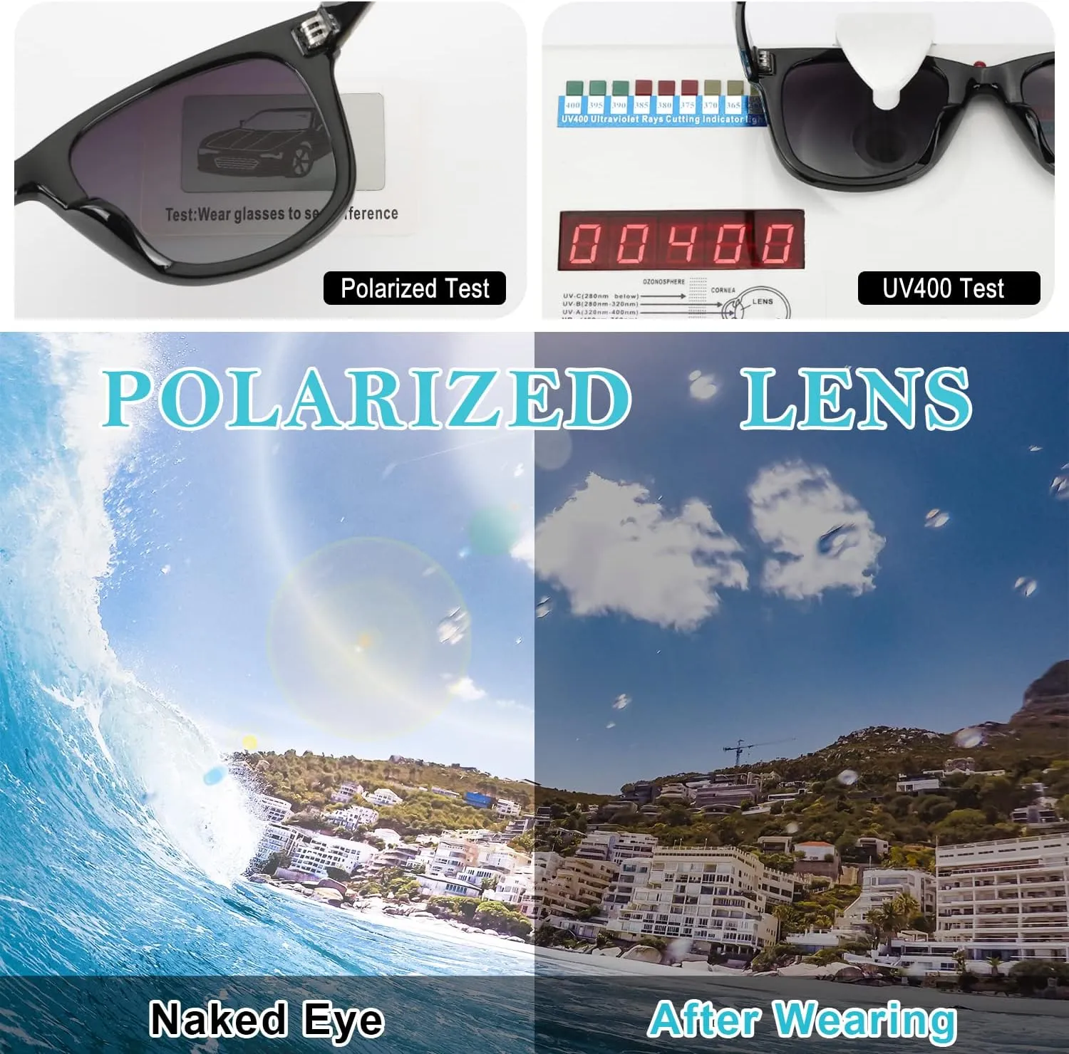 Myiaur Classic Sunglasses for Women Polarized Driving Anti-Glare UV Protection