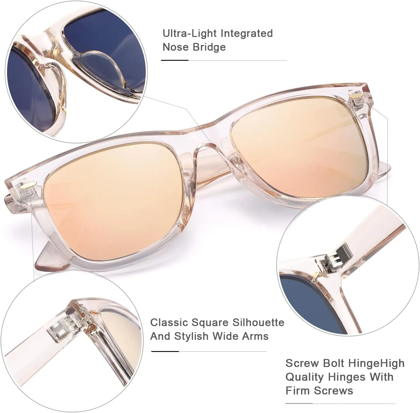Myiaur Classic Sunglasses for Women Polarized Driving Anti-Glare UV Protection