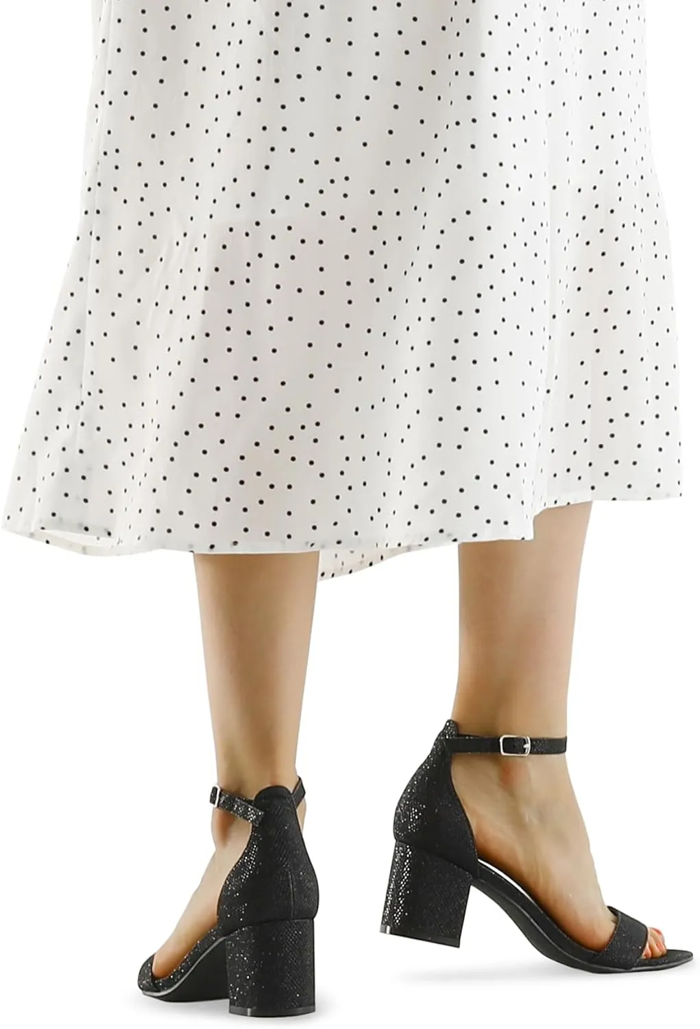 mysoft Women's Chunky Low Heels Open Toe Block Heeled Dress Ankle Strap Pump Wedding Sandals
