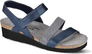NAOT Women Krista Backstrap Sandal Polar Sea Lthr/Dark Blue w/Nikel Rivets 7-7.5 N US