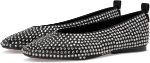 Naturalizer Women's 34 Edit Carla Ballet Flat, Black Satin, 7