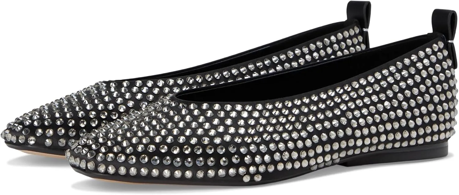 Naturalizer Women's 34 Edit Carla Ballet Flat, Black Satin, 7