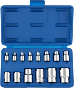 NEIKO 04300A E-Torx Socket Set, 14 Piece, External Torx, E4 to E24, 1/4", 3/8" and 1/2" Drive, Female Star, Inverted Socket Set, Cr-V Steel