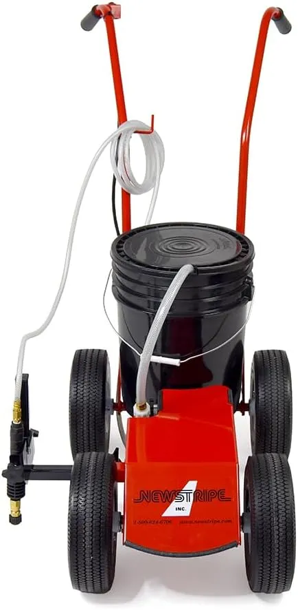 Newstripe EcoLiner Standard Battery Powered Field Striping Machine (Part# 10004483) | Heavy Duty Diaphragm Pump, 12V Deep Cycle Battery, Cushioned Dual Handles | 5-Gallon Capacity | Made in USA