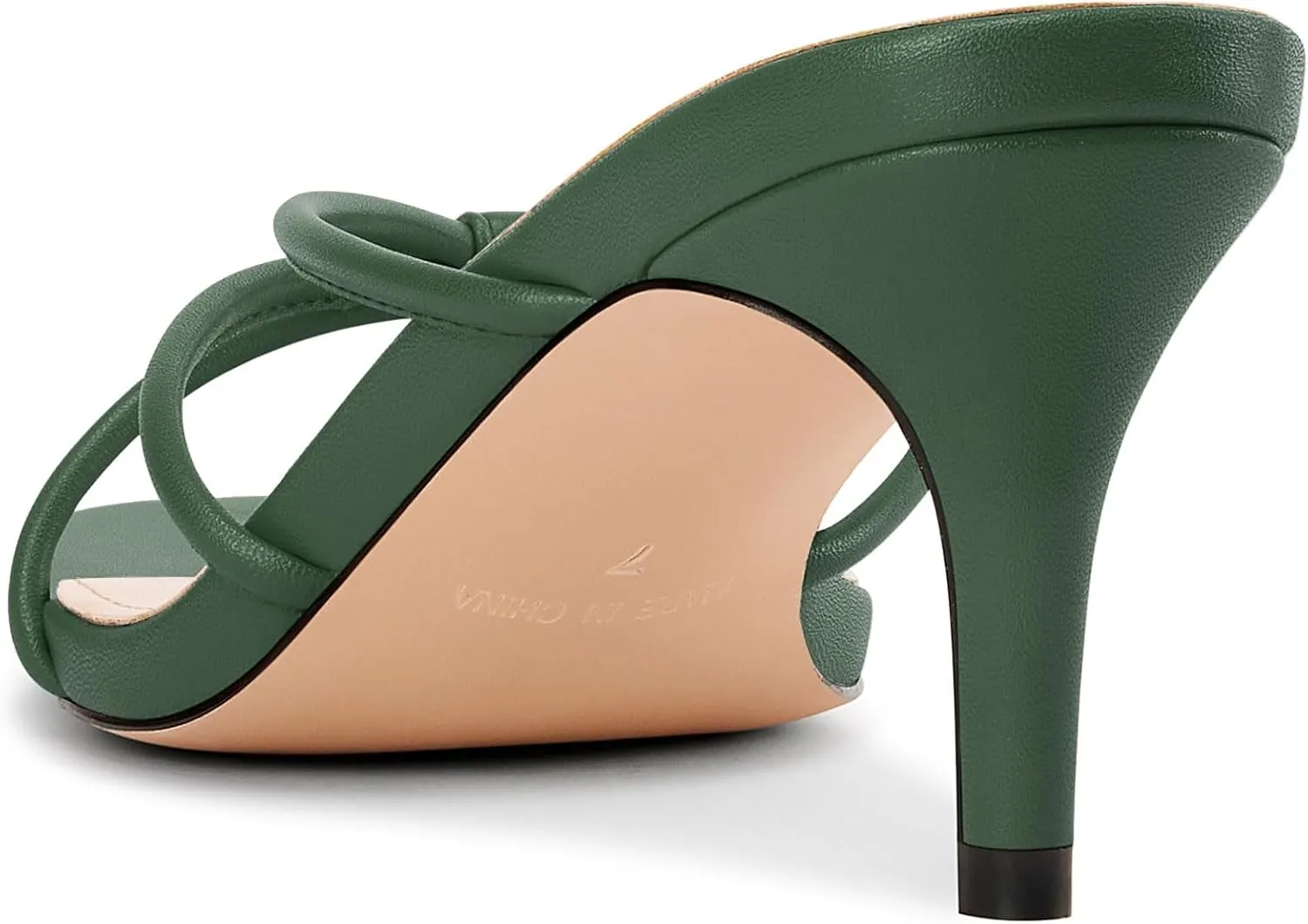 NobleOnly Womens Strappy Kitten Heels Square Open Toe Thong Heels Flip Flop Heels Dress Prom Slip-on Mule Heels 2.6 Inches Heels