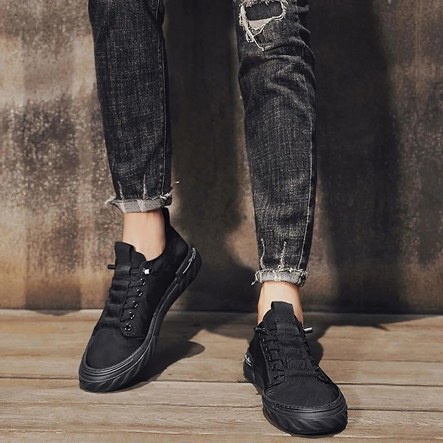 Non Slip Work Sport Shoes for Men Trendy Versatile Shoes Casual Versatile Canvas Arch Business Casual Shoe Men
