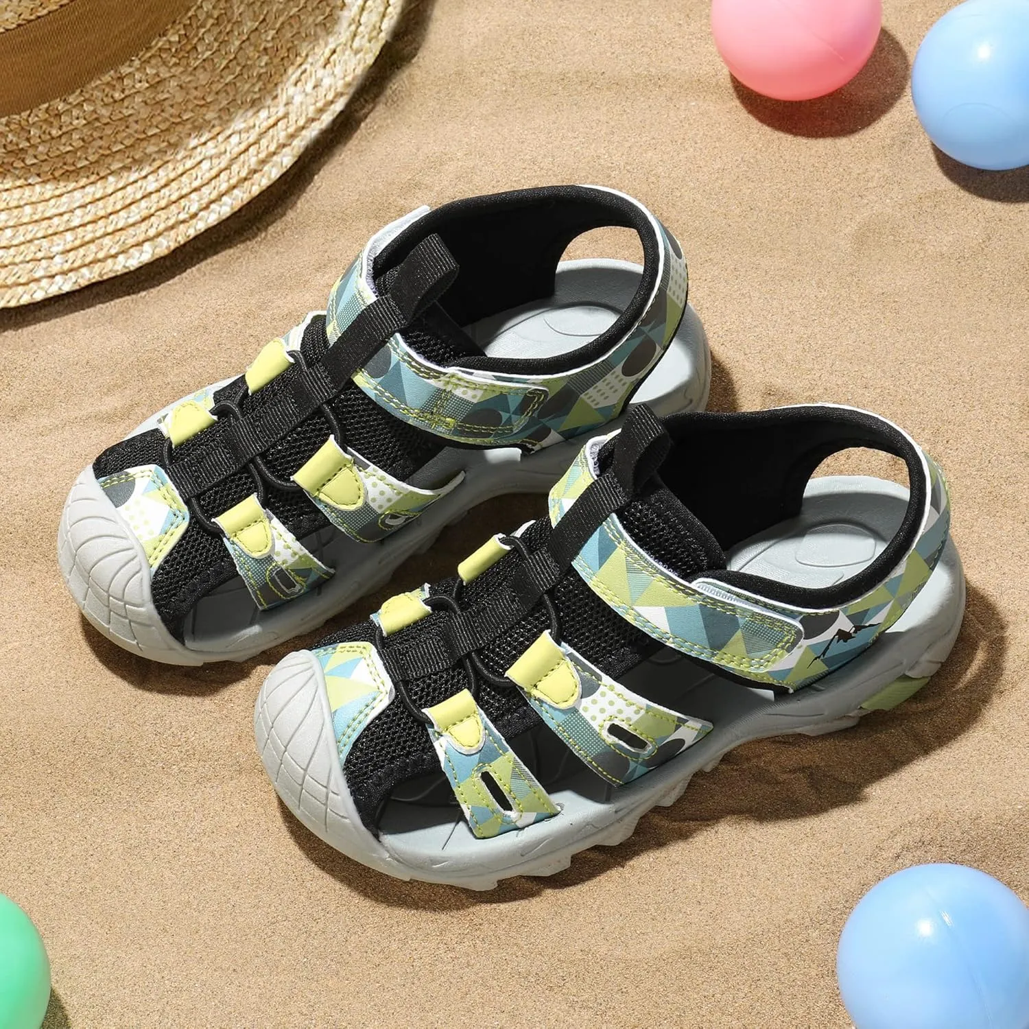 NORTIV 8 Toddler Sandals Summer Boys Girls Kids Sandals Closed-toe Water Hiking Lightweight Athletic Outdoor