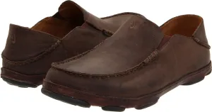 OLUKAI Moloa Men's Premium Leather Shoes, Easy Slip On & Off Design, Casual & Versatile Loafer, Drop-in Heel & Enhanced Traction