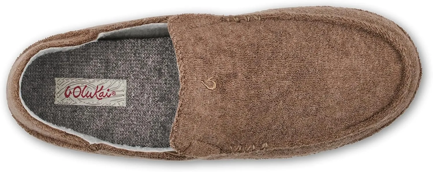 OLUKAI Nohea Hulu Women's Slippers, Soft & Comfortable Slippers with Fleece Lining, Wool Blend Footbed & Drop-In Heel Design