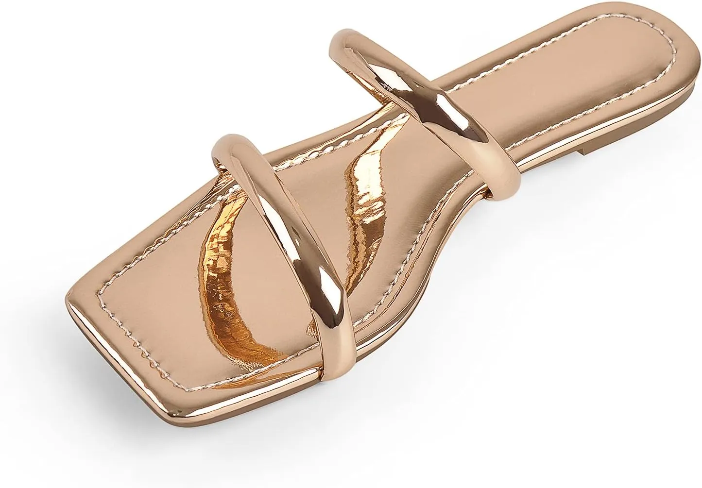onlymaker Women's Square Open Toe Backless Flat Slipper Sandals Summer Wide Fit Slipper