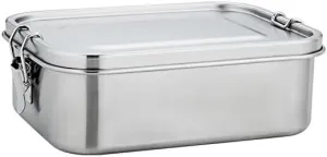 Outdoor Camping Square Lunch Box 304 Stainless Steel Sealed Storage Box(1200ML)
