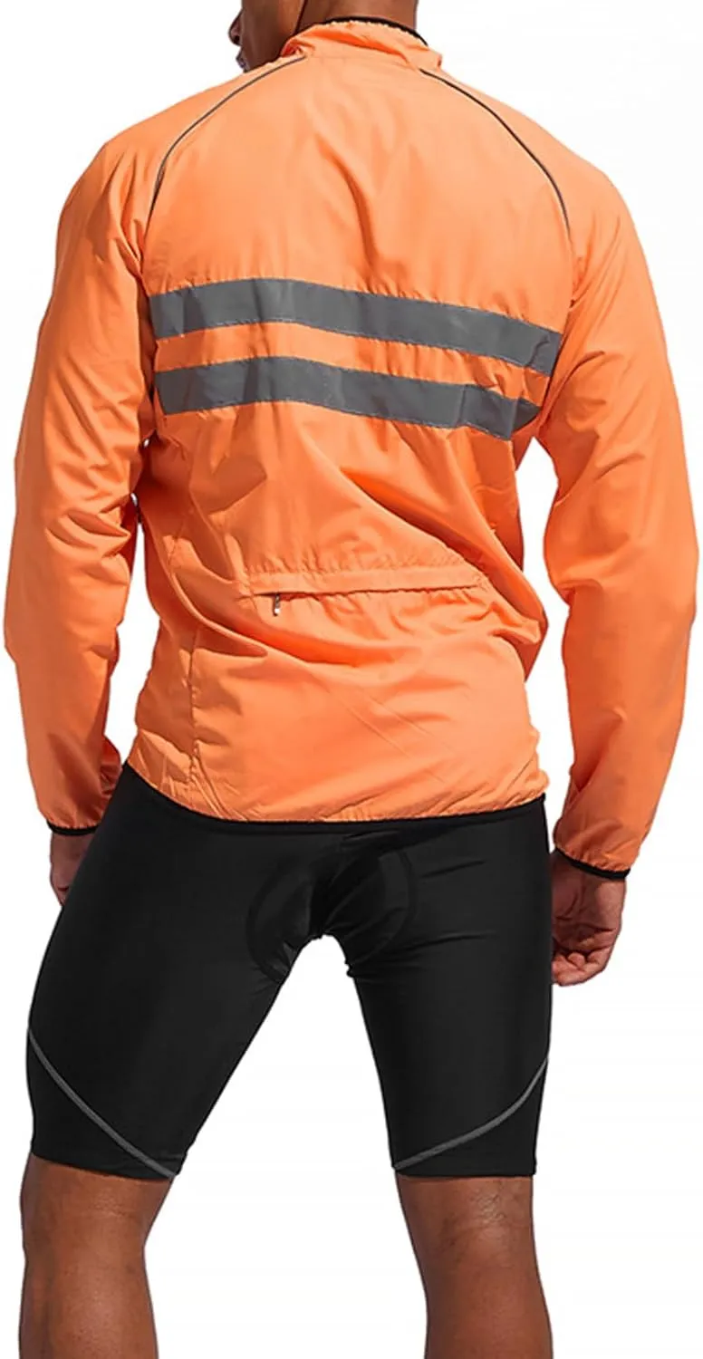 Packable Cycling Jacket for Men Mountain Bike Motorcycle Bicycle Running Coat Lightweight Fishing Biking Windbreaker